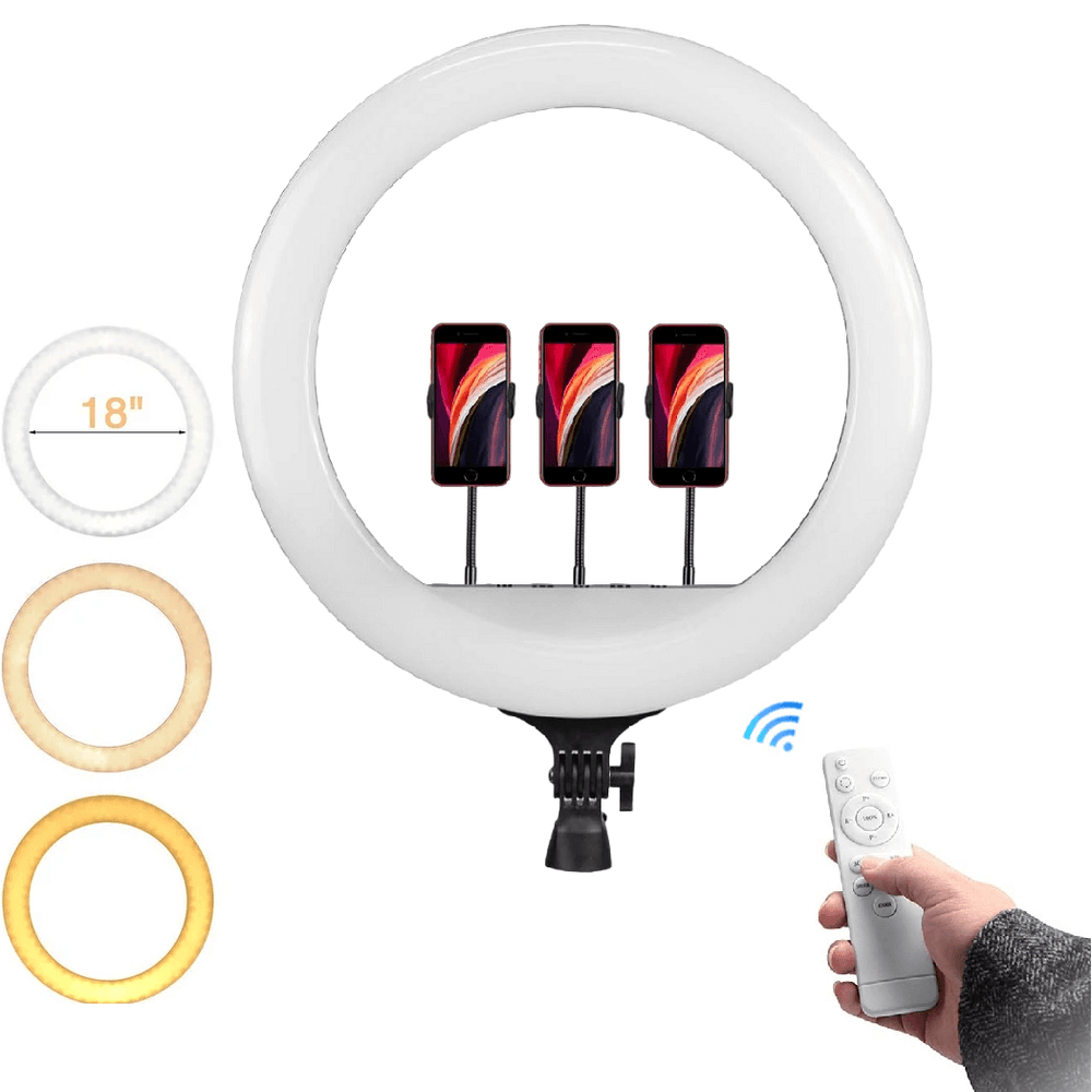 Iluminador-Led-Circular-18--LJJ-45-45W-Ring-Fill-Light-Live-46cm-Controle-3x-Suportes-SmartPhone--Fonte-Bivolt- Iluminador-Led-Circular-18--LJJ-45-45W-Ring-Fill-Light-Live-46cm-Controle-3x-Suportes-SmartPhone--Fonte-Bivolt-