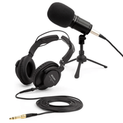 Kit-Podcast-Microfone-Zoom-ZDM-1-com-Fones-de-Ouvido-Cabo-XLR-e-Suporte-de-Mesa