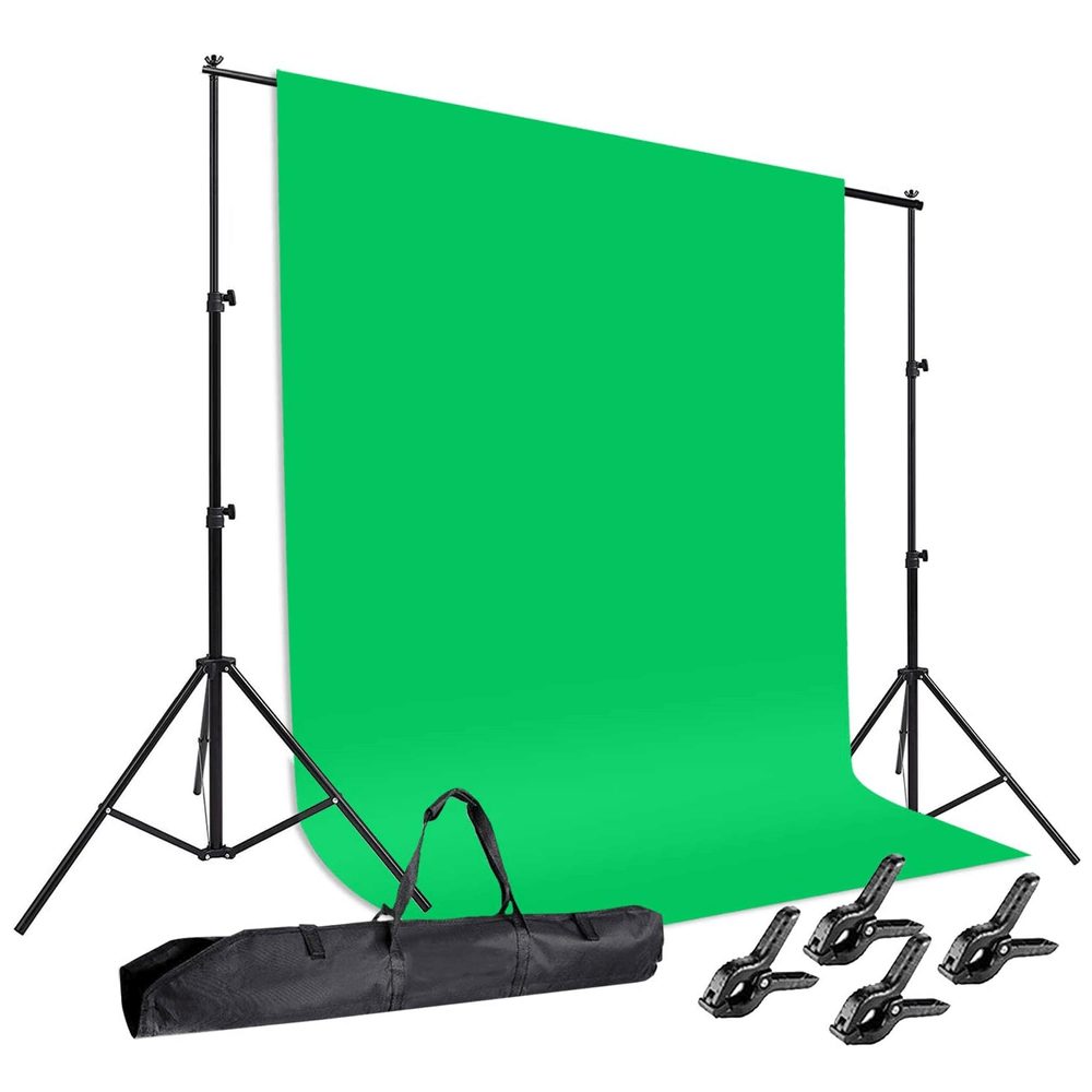 Kit-Suporte-de-Estudio-1.9x3.0m-com-Fundo-Infinito-Verde-Chromakey Kit-Suporte-de-Estudio-1.9x3.0m-com-Fundo-Infinito-Verde-Chromakey