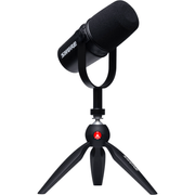 Kit-Microfone-Shure-MV7-Podcast-USB-e-XLR-com-Mini-Tripe-de-Mesa--Preto-