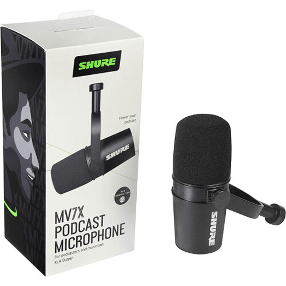 SHURE MV7X ダイナミックマイク ブラック Microfone Shure MV7X XLR - WorldView