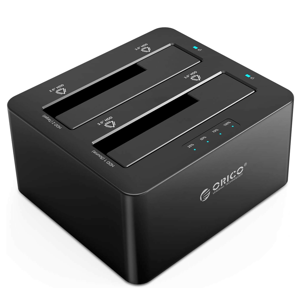 Dock-Station-HDD-SSD-Duplo-SATA-2.5--e-3.5--Orico-6629US3-C-2x-Entradas-Funcao-Clone-Offline Dock-Station-HDD-SSD-Duplo-SATA-2.5--e-3.5--Orico-6629US3-C-2x-Entradas-Funcao-Clone-Offline