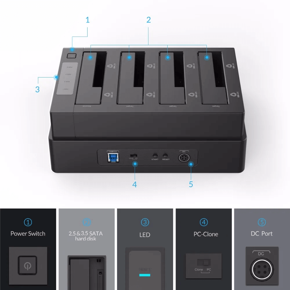 Dock Station 4x HDD/SSD 2.5