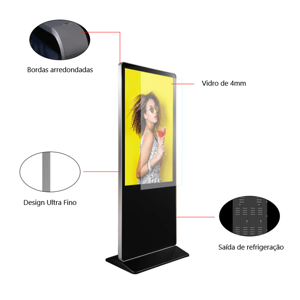 Totem Digital LCD 43" Touchscreen Slim Windows - eMania Foto e Video