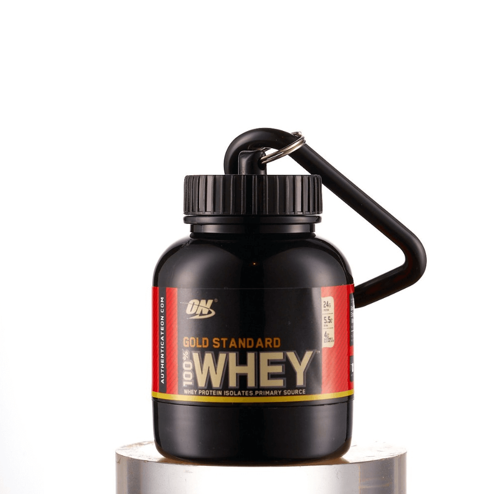 Porta-Whey-Protein-e-Suplementos-Gold-Funil-Portatil-Chaveiro-100ml Porta-Whey-Protein-e-Suplementos-Gold-Funil-Portatil-Chaveiro-100ml