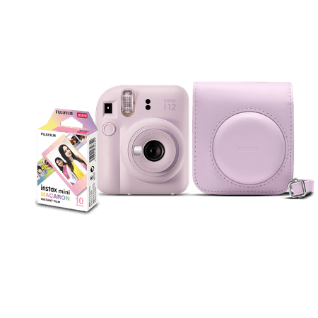 Kit-Camera-Instantanea-FujiFilm-Instax-Mini-12-Lilas-Candy-com-Bolsa-e-Pack-10-Filmes