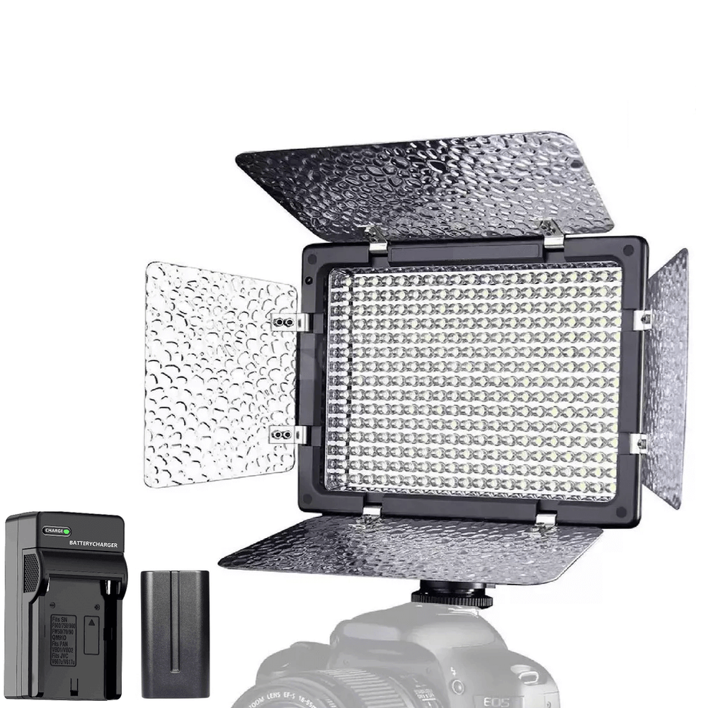 Kit-Painel-Led-Soleste-W300-II-Bicolor-18W-Barndoors---Bateria-NP-F550-e-Carregador Kit-Painel-Led-Soleste-W300-II-Bicolor-18W-Barndoors---Bateria-NP-F550-e-Carregador