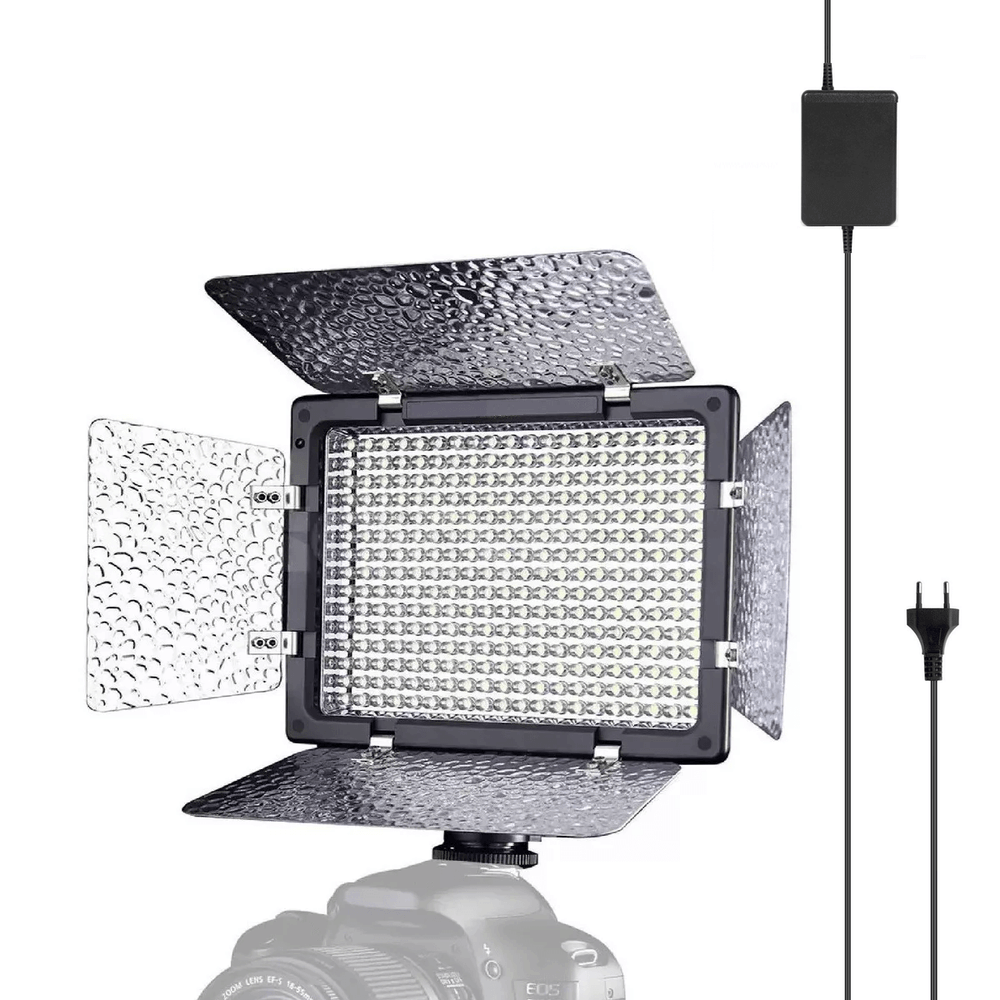 Kit-Painel-Led-Soleste-W300-II-Bicolor-18W-Barndoors-com-Fonte-DC-9V-3Amp--Bivolt- Kit-Painel-Led-Soleste-W300-II-Bicolor-18W-Barndoors-com-Fonte-DC-9V-3Amp--Bivolt-