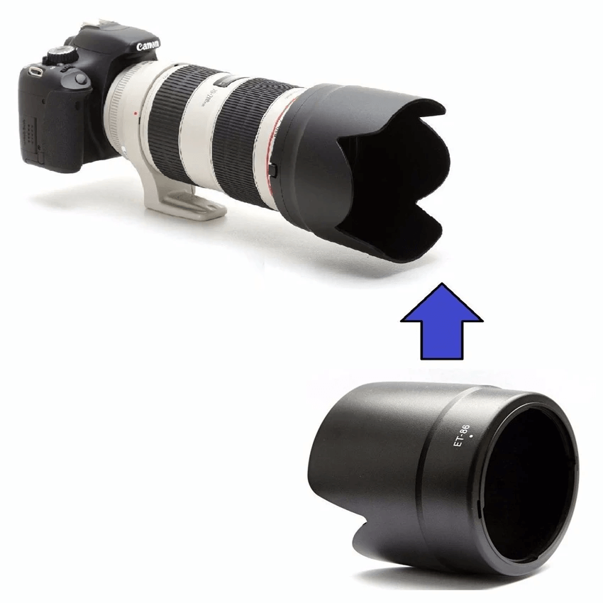 Pare-soleil D'objectif Vhbw – Blanc/gris – Compatible Canon EF 70-200 Mm F/2.8 L IS USM – Remplace ET-86 – Plastique