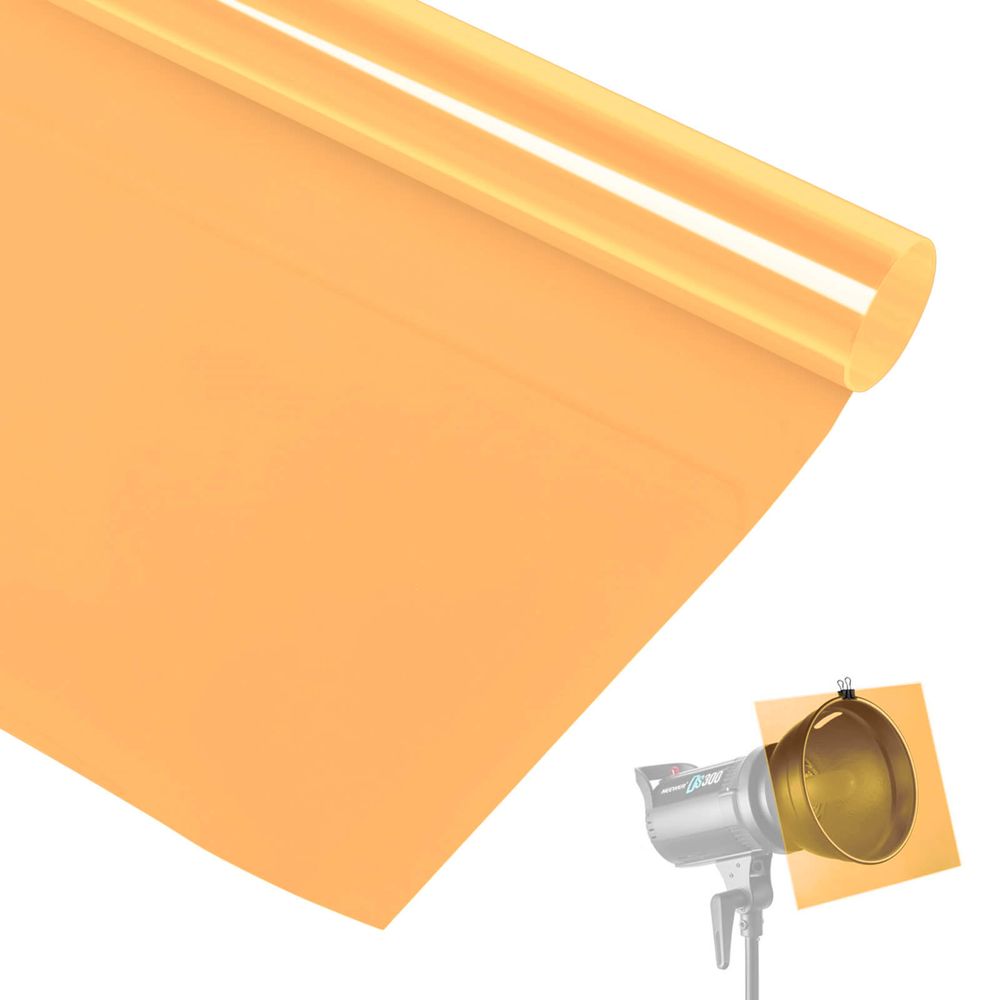 Filtro-Gelatina-para-Iluminacao-e-Estudio-Laranja-Claro-85B-100cm Filtro-Gelatina-para-Iluminacao-e-Estudio-Laranja-Claro-85B-100cm