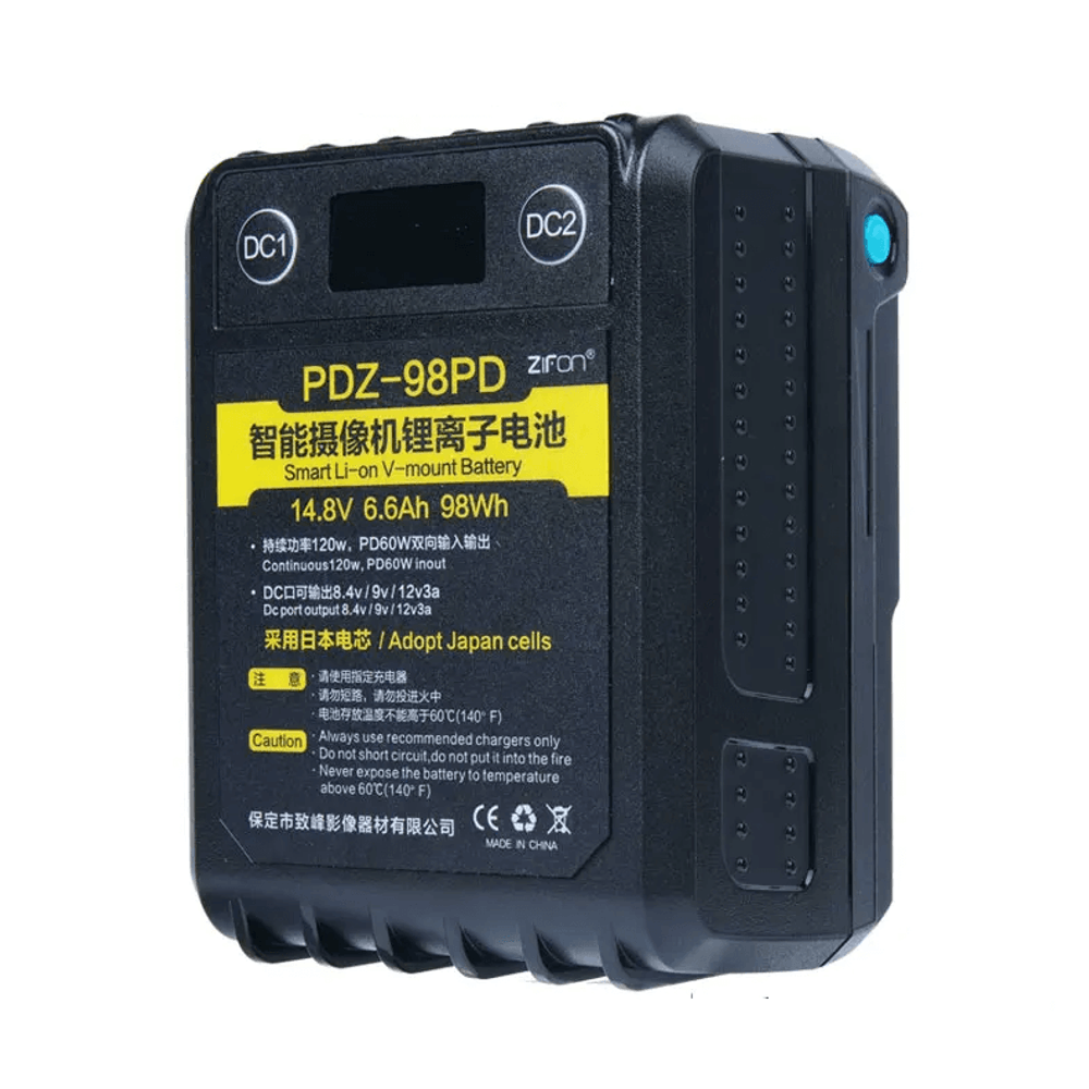 Bateria-V-Mount-ZiFon-PDZ-98PD-Micro-98Wh---14.8V-Saidas-USB-USB-C-PD-e-D-Tap Bateria-V-Mount-ZiFon-PDZ-98PD-Micro-98Wh---14.8V-Saidas-USB-USB-C-PD-e-D-Tap