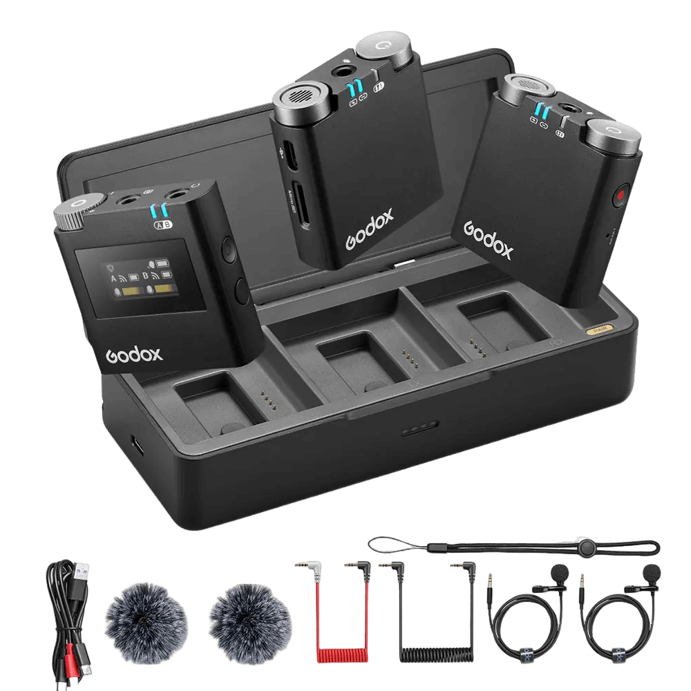 Sistema-Microfone-Sem-Fio-Godox-Virso-M2-Duplo-2-pessoas-para-Cameras-e-Filmadoras Sistema-Microfone-Sem-Fio-Godox-Virso-M2-Duplo-2-pessoas-para-Cameras-e-Filmadoras