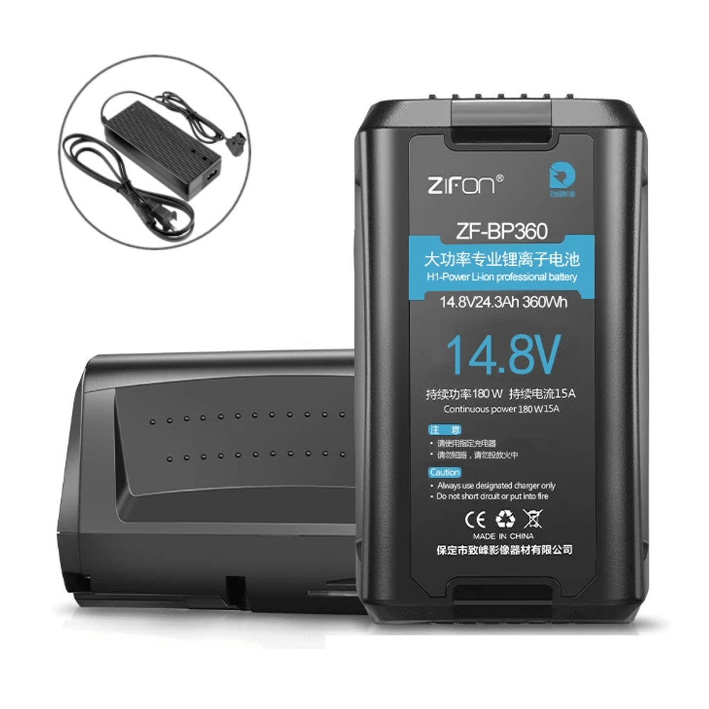 Bateria-V-Mount-ZiFon-ZF-BP360-Broadcast-360Wh---14.8V-com-Saida-D-Tap--24300mAh- Bateria-V-Mount-ZiFon-ZF-BP360-Broadcast-360Wh---14.8V-com-Saida-D-Tap--24300mAh-