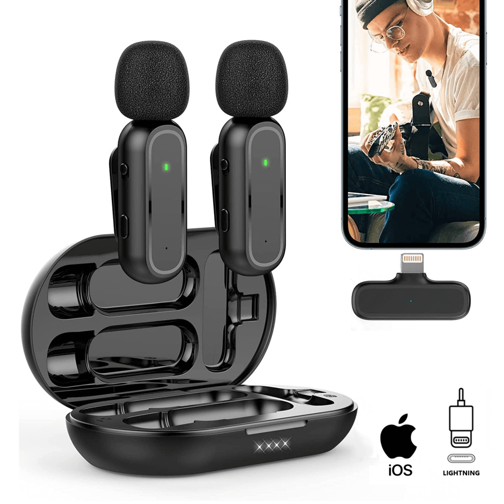 Sistema-Microfone-Lapela-Duplo-H-Maston-MK07-Sem-Fio-IOS-Lightning-360°-para-Smartphone-Apple Sistema-Microfone-Lapela-Duplo-H-Maston-MK07-Sem-Fio-IOS-Lightning-360°-para-Smartphone-Apple