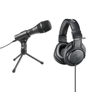 Kit-Microfone-Audio-Technica-AT-EDU25-Dinamico-Cardioide-USB-XLR---Fone-de-Ouvido-ATH-M20X