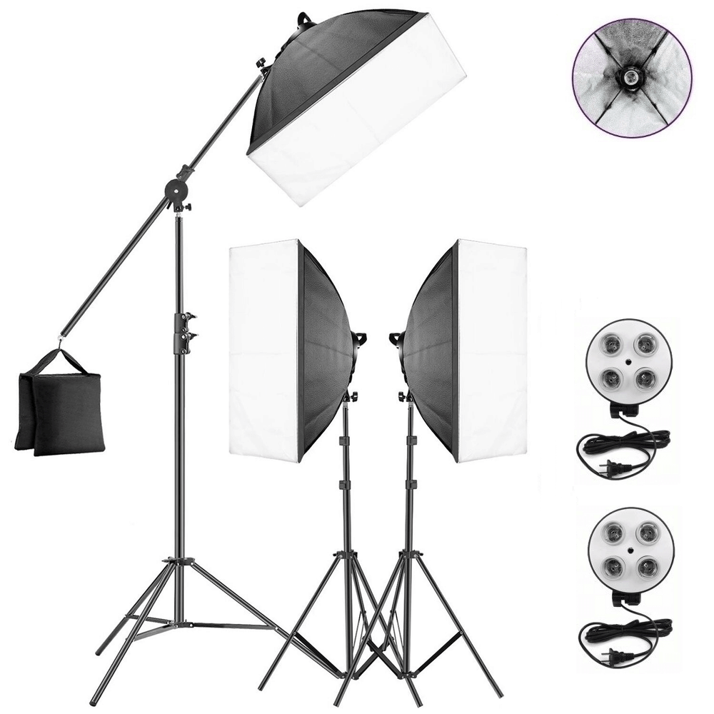Kit Iluminação Easy 3x Softbox 50x70 - eMania Foto e Video