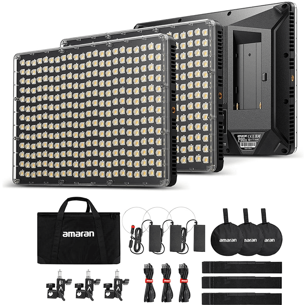Kit-3x-Paineis-Iluminador-LED-Amaran-P60x-Bi-Color-60W-Suave-Light-com-Softbox--Bivolt- Kit-3x-Paineis-Iluminador-LED-Amaran-P60x-Bi-Color-60W-Suave-Light-com-Softbox--Bivolt-