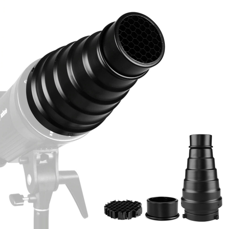 Cone-Snoot-SN01-Grid-Honeycomb-Bowens-para-Flash-de-Estudio