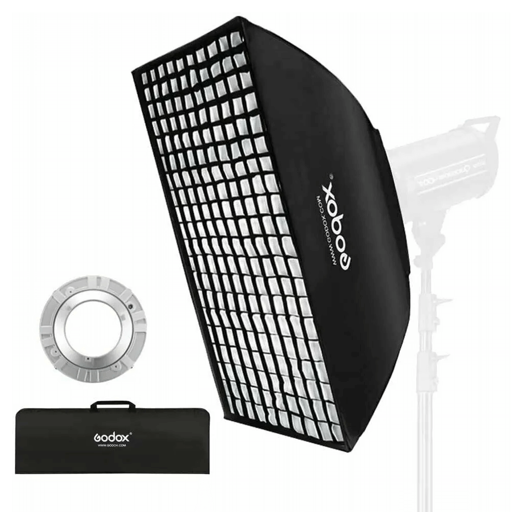 Softbox-Godox-90x90cm-com-Grade-Quadrado-Montagem-Bowens Softbox-Godox-90x90cm-com-Grade-Quadrado-Montagem-Bowens