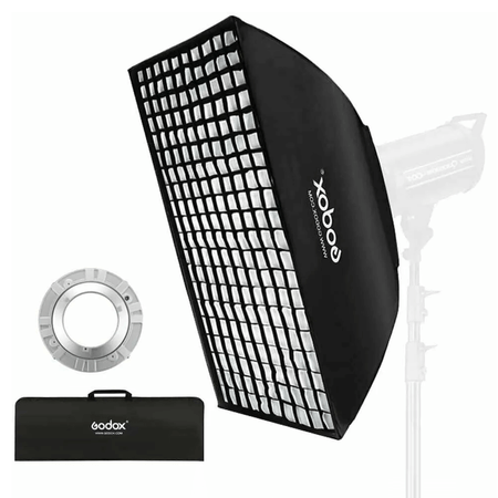 Softbox-Godox-90x90cm-com-Grade-Quadrado-Montagem-Bowens