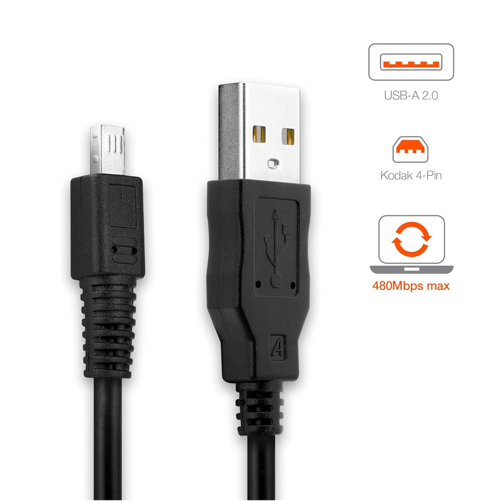 Cabo-USB-x-U-4--4-Pin--para-Cameras-Kodak-Easyshare Cabo-USB-x-U-4--4-Pin--para-Cameras-Kodak-Easyshare