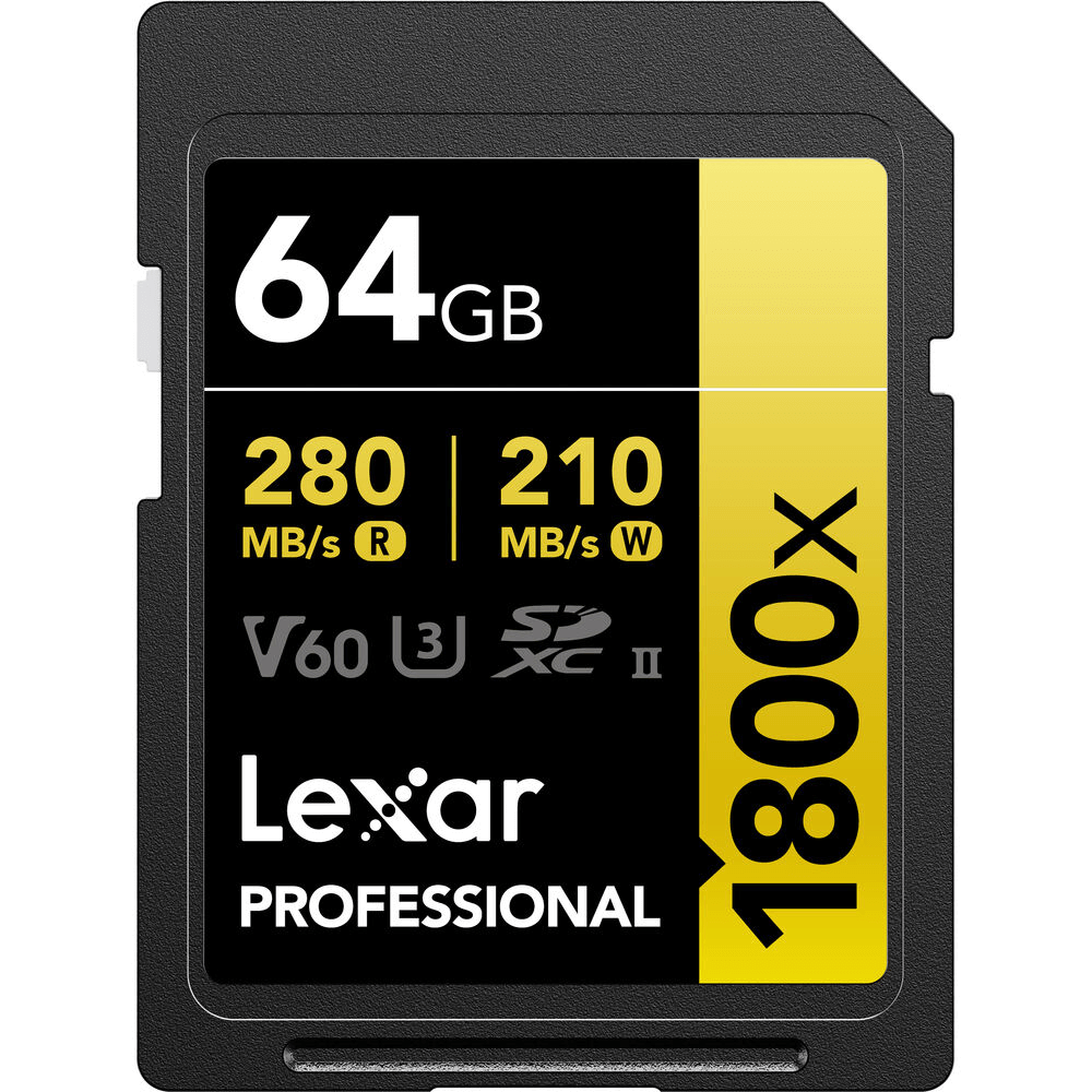 Cartao-SDXC-64Gb-Lexar-Gold-4K-1800x-280Mb-s-UHS-II---V60---U3---Classe-10 Cartao-SDXC-64Gb-Lexar-Gold-4K-1800x-280Mb-s-UHS-II---V60---U3---Classe-10