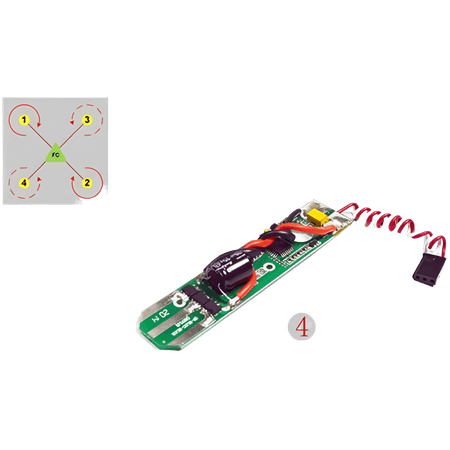 Placa-Controladora-de-velocidade-Para-Drone-Free-x-fx4-024-ESC4--Vermelha-e-branca-