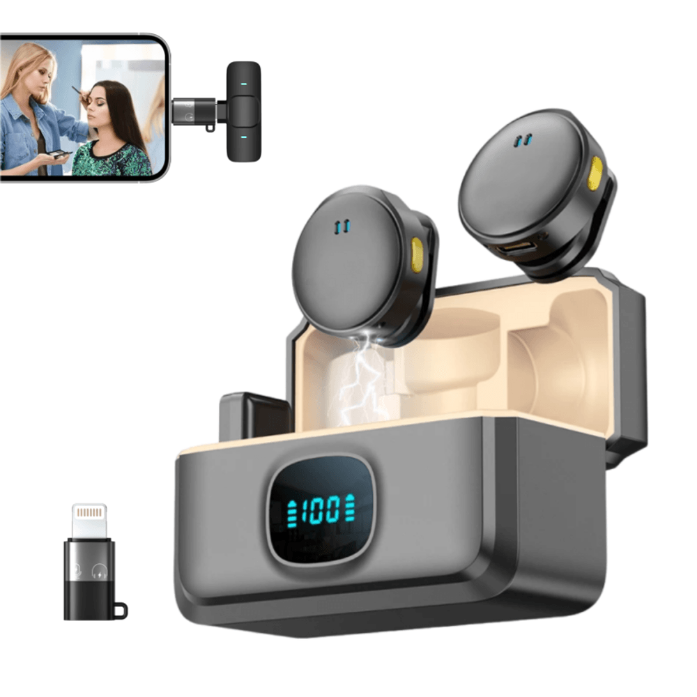 Sistema-Microfone-Duplo-Q8-Wireless-360°-USB-C---Lightning-para-Smartphones--2.4GHz- Sistema-Microfone-Duplo-Q8-Wireless-360°-USB-C---Lightning-para-Smartphones--2.4GHz-