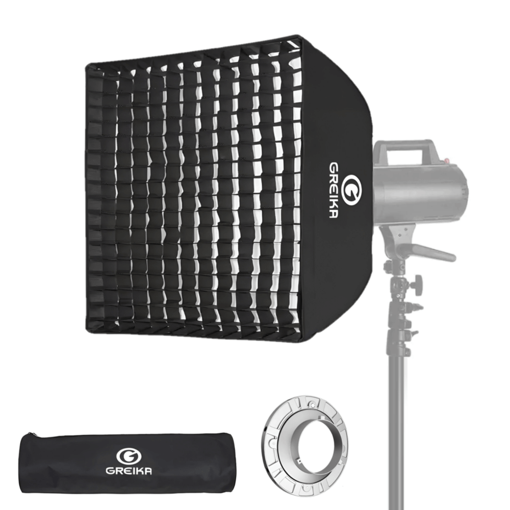 Softbox-Greika-40x40cm-com-Grade-Montagem-Bowens Softbox-Greika-40x40cm-com-Grade-Montagem-Bowens