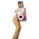 -Kit-Camera-Instantanea-FujiFilm-Instax-Mini-12-Rosa-Gloss-com-Bolsa-e-Pack-10-Filmes