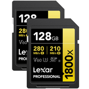 Kit-2x-Cartoes-SDXC-128Gb-Lexar-Gold-4K-1800x-280Mb-s-UHS-II---V60---U3---Classe-10