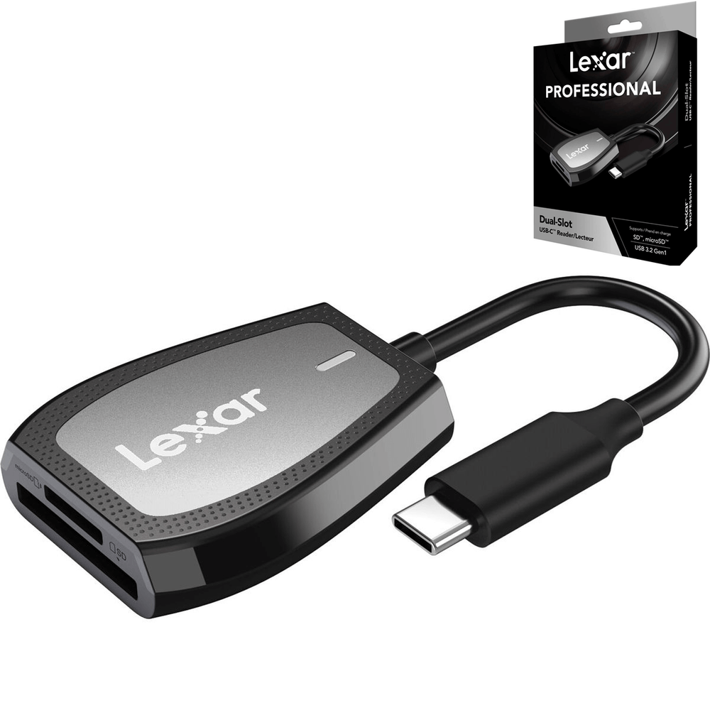 Leitor-Lexar-Cartoes-SDXC-e-MicroSDXC-Professional--USB-C- Leitor-Lexar-Cartoes-SDXC-e-MicroSDXC-Professional--USB-C-