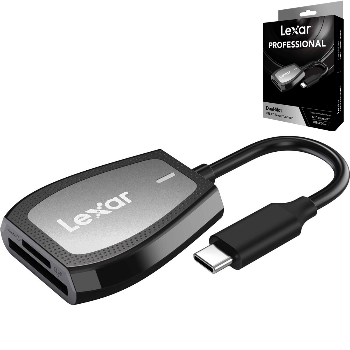 Encontraproduto.com.br - Leitor Lexar Cartões SDXC e MicroSDXC Professional (USB-C)
