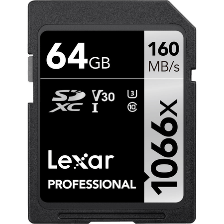 Cartao-SDXC-64Gb-Lexar-Silver-1066x-160Mb-s-UHS-I---V30---U3---Classe-10