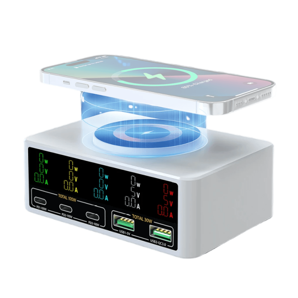 Carregador-Wireless-818C-Inducao-15W-Display-Multi-USB-140W-PD-QC--Bivolt- Carregador-Wireless-818C-Inducao-15W-Display-Multi-USB-140W-PD-QC--Bivolt-