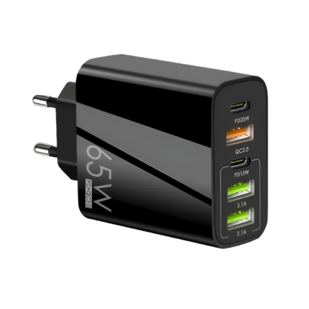 Carregador-Turbo-PD-65W-Fast-Charge-3USB-2PD-USB-A-e-USB-C--Bivolt-