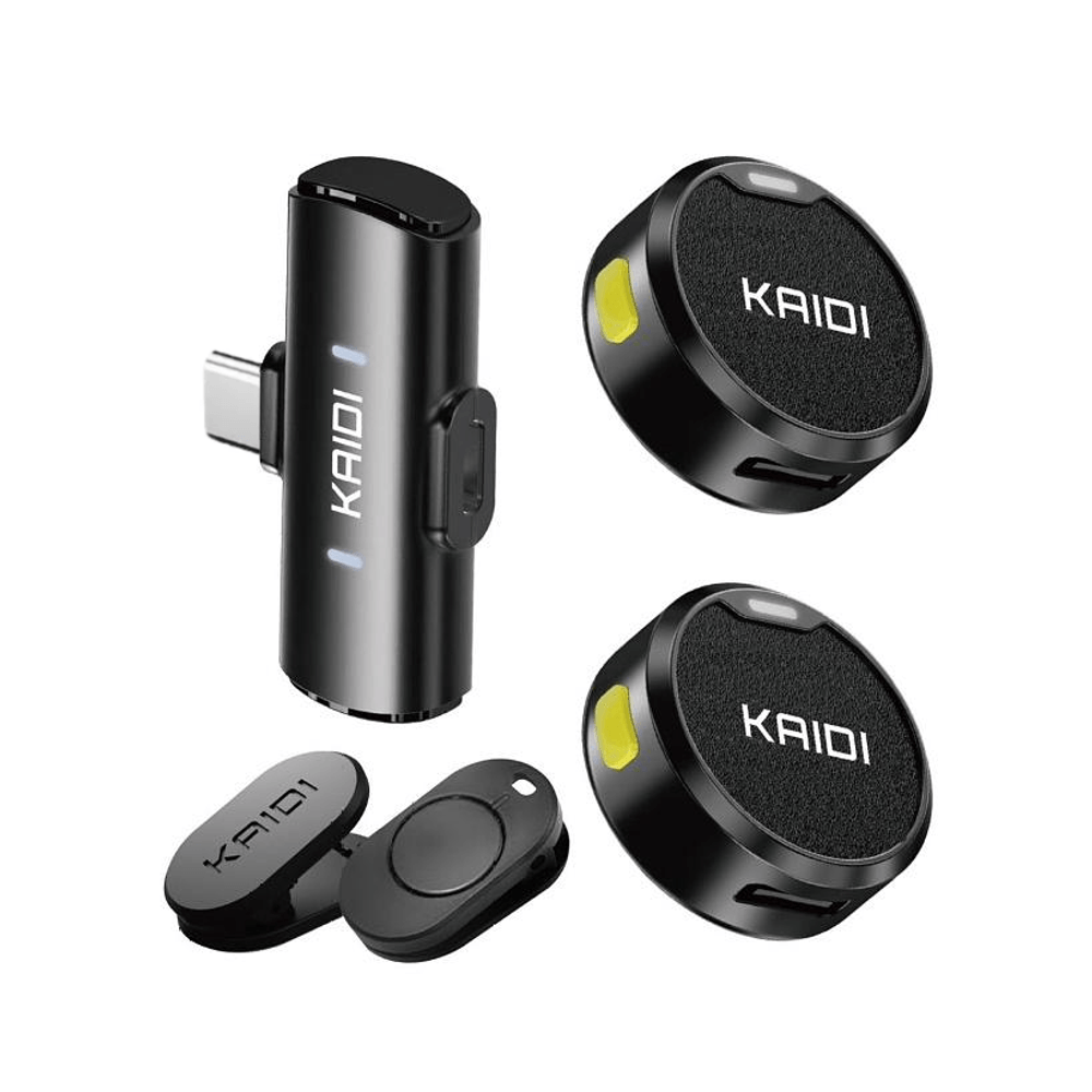 Sistema-Microfone-Duplo-Kaidi-KMF4-C-Wireless-USB-C-para-Smartphones Sistema-Microfone-Duplo-Kaidi-KMF4-C-Wireless-USB-C-para-Smartphones