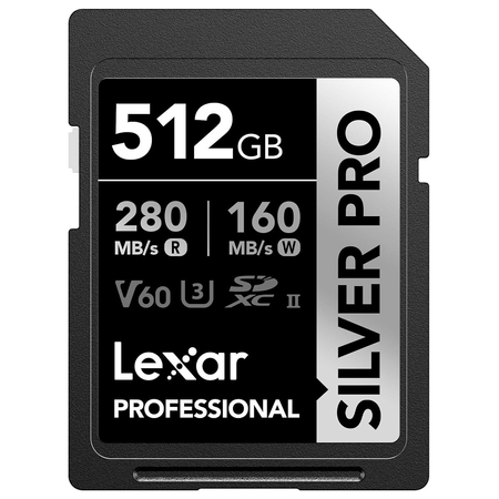 Cartao-SDXC-512Gb-Lexar-Silver-Pro-4K-280Mb-s-UHS-II---V60---U3