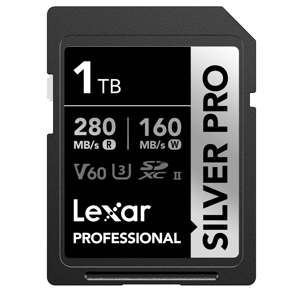 Cartao-SDXC-1TB-Lexar-Silver-Pro-4K-280Mb-s-UHS-II---V60---U3 Cartao-SDXC-1TB-Lexar-Silver-Pro-4K-280Mb-s-UHS-II---V60---U3