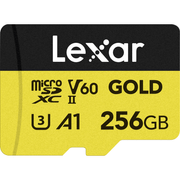 Cartao-MicroSDXC-256GB-Lexar-Gold-4K-280Mb-s-UHS-II---V60---U3---A1---Classe-10