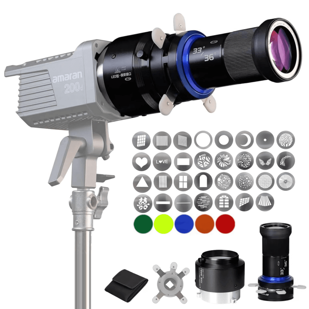 Lente-de-Projecao-Spotlight-MG06-Max-33-36°-Bowens-para-Iluminador-LED Lente-de-Projecao-Spotlight-MG06-Max-33-36°-Bowens-para-Iluminador-LED
