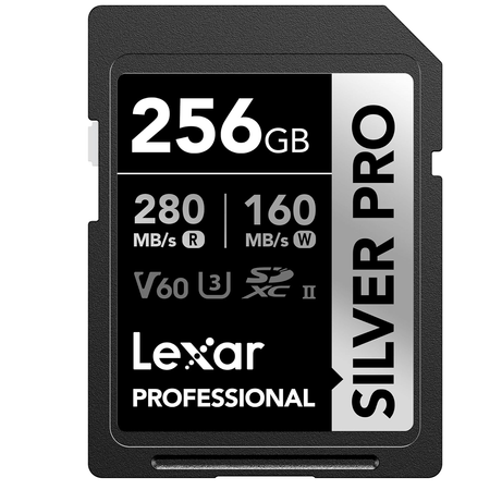 Cartao-SDXC-256Gb-Lexar-Silver-Pro-4K-280Mb-s-UHS-II---V60---U3