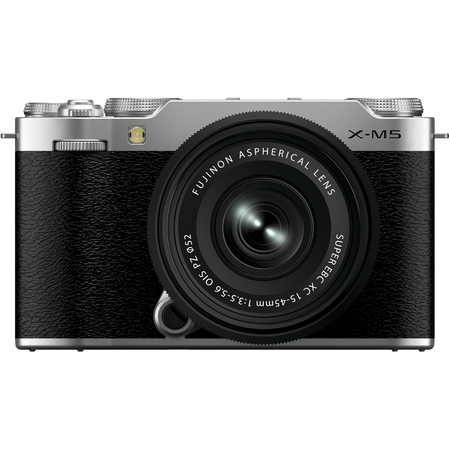 Camera-FujiFilm-X-M5-Mirrorless-Prata---Lente-XC-15-45mm-f-3.5-5.6