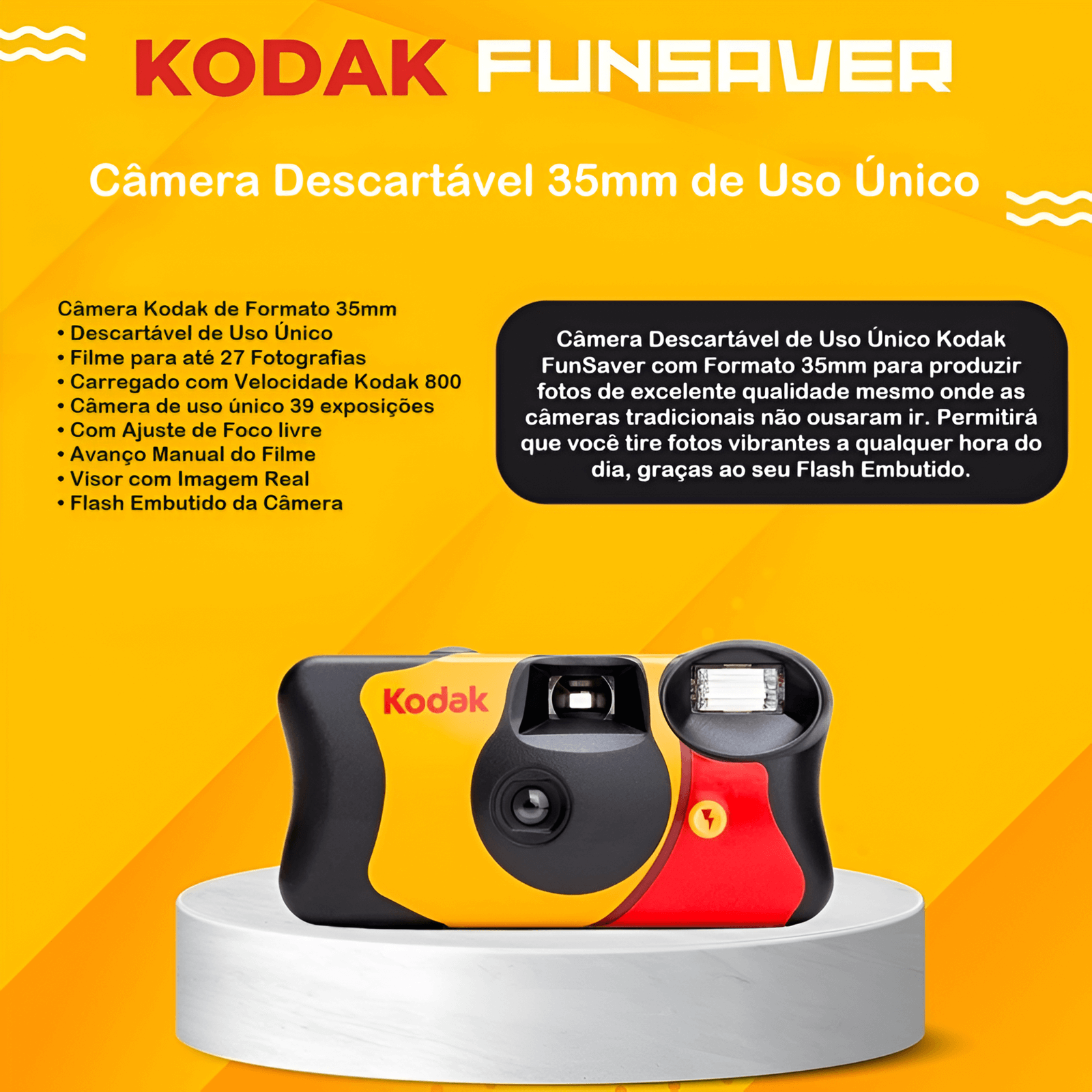 Câmera Descartável Kodak FunSaver - WorldView
