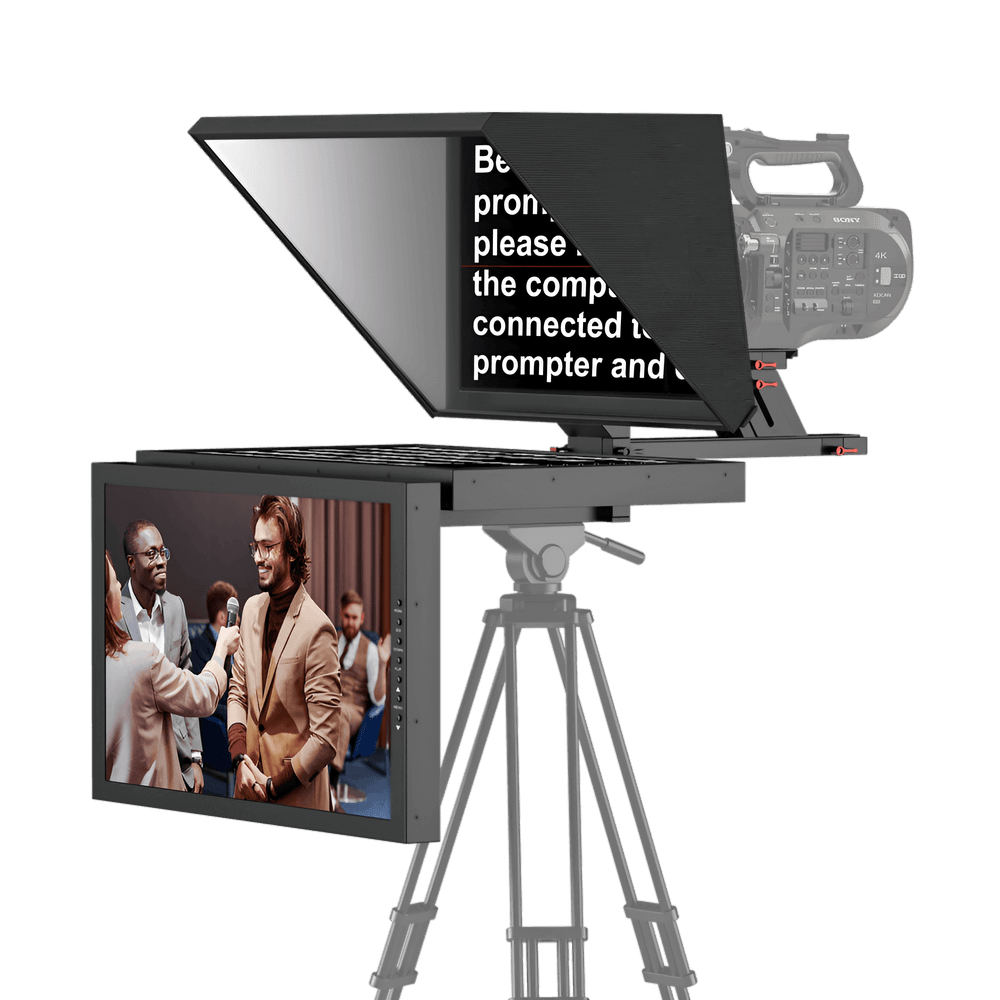 Teleprompter-Profissional-Desview-DT22-M-Dual-Screen-2x-Monitores-22--HDMI-SDI-e-Case-de-Transporte Teleprompter-Profissional-Desview-DT22-M-Dual-Screen-2x-Monitores-22--HDMI-SDI-e-Case-de-Transporte