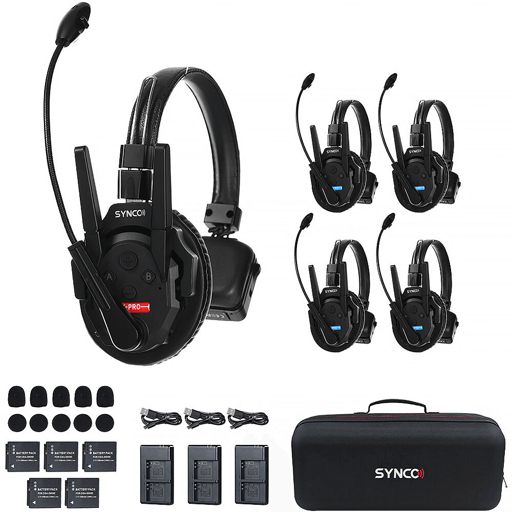 Synco Intercom X-Talk XPro5 Wireless 5x Headsets - WorldView