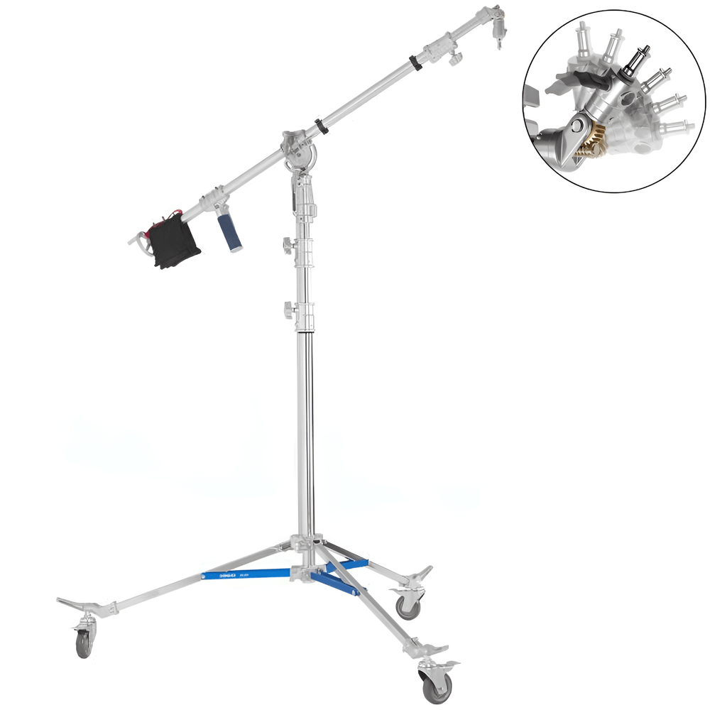 Tripe-Girafa-de-Iluminacao-com-Suporte-Boom-Aco-Inox-para-Estudio-Fotografico Tripe-Girafa-de-Iluminacao-com-Suporte-Boom-Aco-Inox-para-Estudio-Fotografico