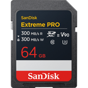 Cartao-SDXC-64Gb-SanDisk-Extreme-Pro-8K-300Mb-s-UHS-II-V90-U3-Classe-10