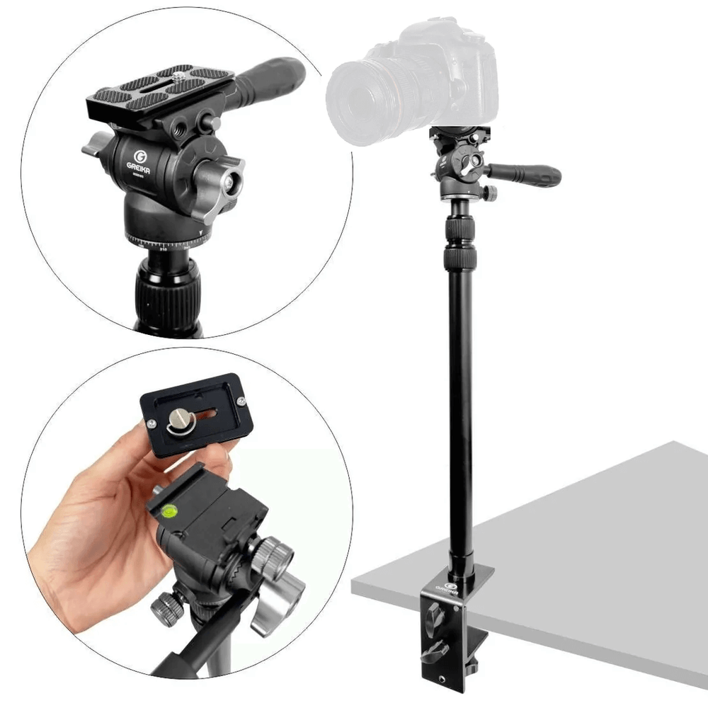 Suporte-Mesa-com-Mini-Cabeca-Fluida-para-Cameras-Iluminadores-e-Acessorios-de-Estudio Suporte-Mesa-com-Mini-Cabeca-Fluida-para-Cameras-Iluminadores-e-Acessorios-de-Estudio