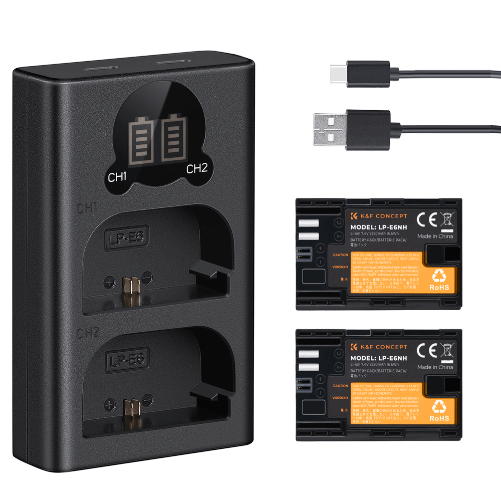 Kit-2x-Baterias-LP-E6NH-K-F-Concept-com-Carregador-Duplo--Bivolt- Kit-2x-Baterias-LP-E6NH-K-F-Concept-com-Carregador-Duplo--Bivolt-